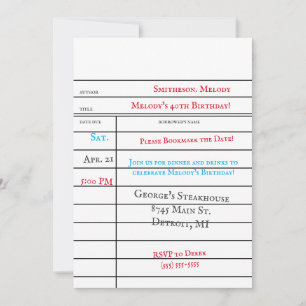 Carte de retrait de bibliothèque personnalisée Fêt