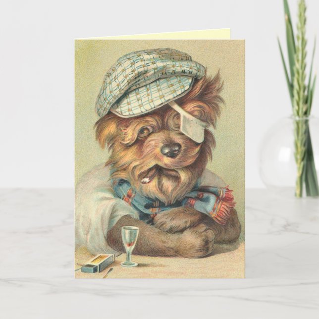 Carte de retrait de chien amusant (Devant)