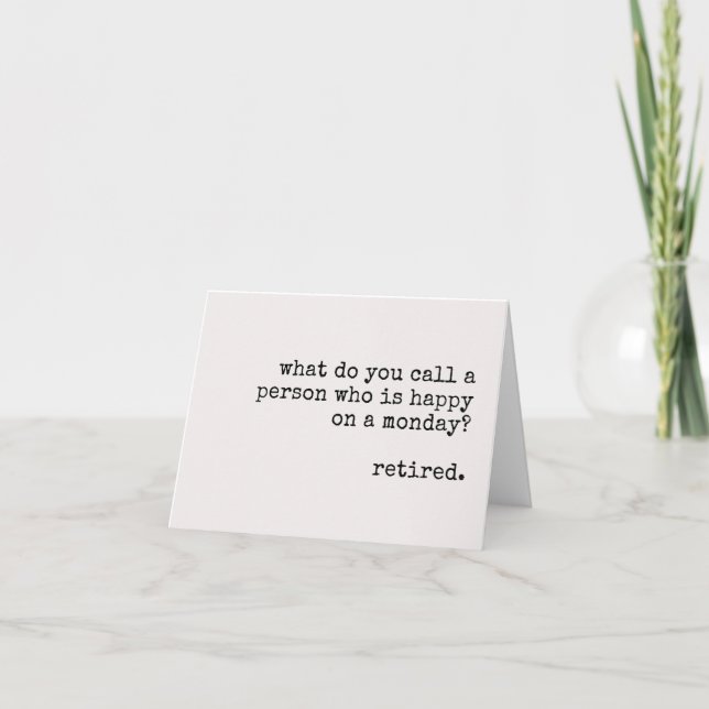 carte de retraite amusante, retraite heureuse, fél (Devant)