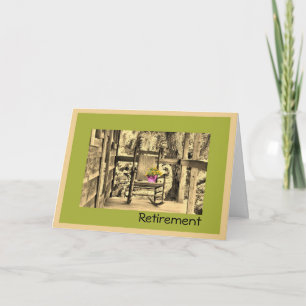 Carte de retraite avec chaise à roche