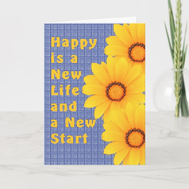 Carte de retraite avec Fleurs Jaunes Gourmandes (Devant)