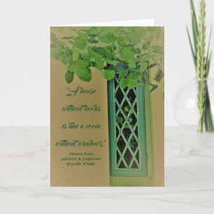 Carte de retraite de fenêtre de l'enseignant ou du