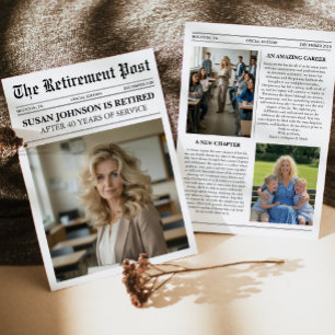 Carte de retraite de journal photo moderne