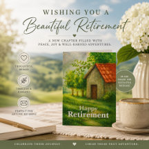 Carte de retraite heureuse | Paysage de cottage pa