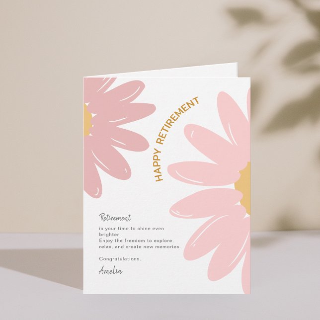 Carte de retraite heureuse pour le personnel des e (Flower Employee Staff Happy Retirement Card)