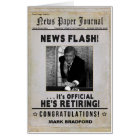 CARTE DE RETRAITE IMMENSE DU JOURNAL, PHOTO INSÉRE