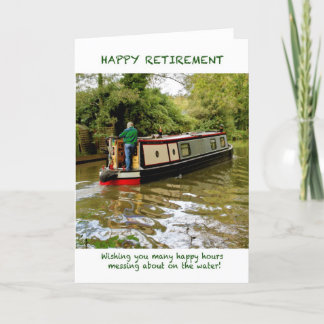 Carte de retraite joyeuse à Narrowboat