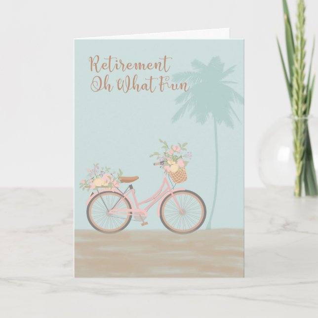 Carte de retraite "Oh What Fun" avec vélo (Devant)