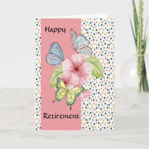 Carte de retraite pour les pots et papillons fémin
