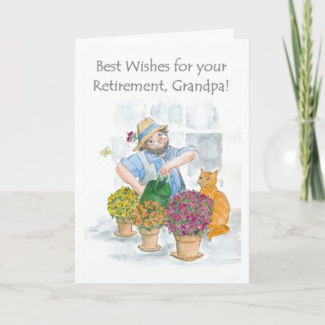 Carte de retraite pour un grand-père - jardinier (Devant)