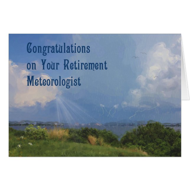 Carte de retraite pour un météorologue (Devant horizontal)