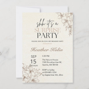 Carte de retraite Rustique Floral Surprise en lign