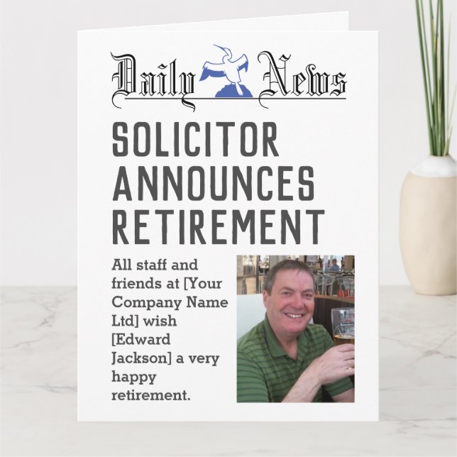 Carte de retraite Solliciteur pour personnalisatio (Devant)