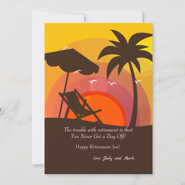 Carte de retraite Sunset Glory (Devant)
