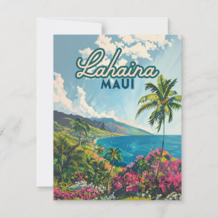 Carte de rétro Lahaina Maui Hawaii Beach Coast