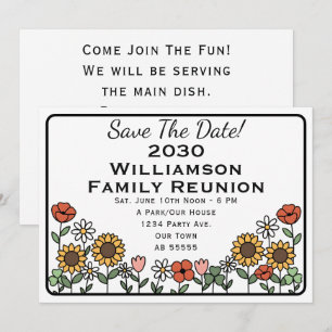 Carte de réunion de famille Save The Date à motif