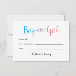 Carte de révélation de genre pour bébé ou garçon