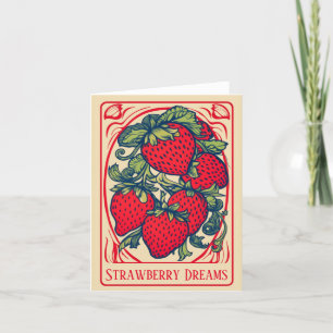 Carte de rêves doux et mignons de fraise