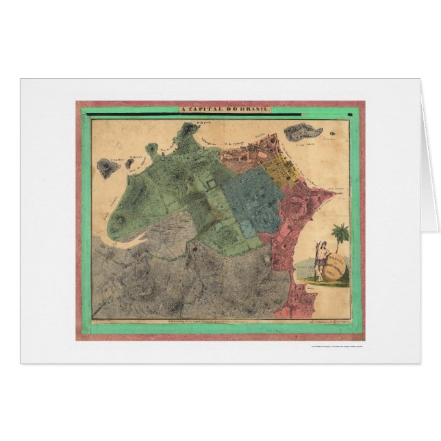 Carte de Rio de Janeiro par Michellerie 1831 (Devant horizontal)