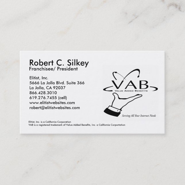 Carte de Robert Silkey (Devant)