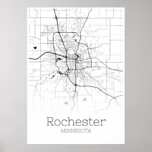 Carte de Rochester - Minnesota - Affiche de la car