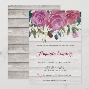 Carte de rose à fleurs en bois blanc Fête de l'mar