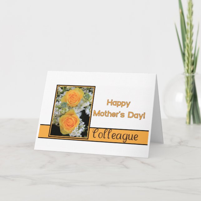 Carte de rose de la fête des mères du collègue (Devant)
