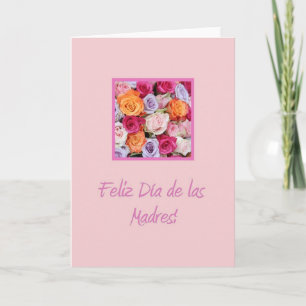 Carte de rose de la fête des mères espagnole