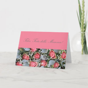 Carte de rose de la fête des mères italiennes