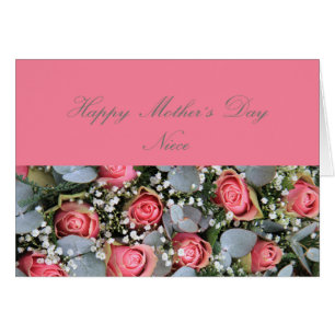    Carte de rose de la fête des mères nieceHappy