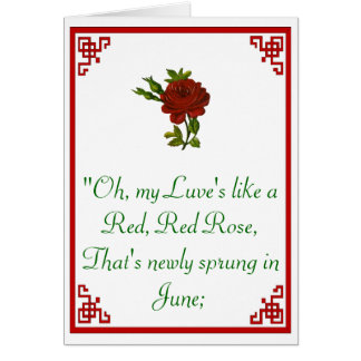 Carte de rose rouge et rouge