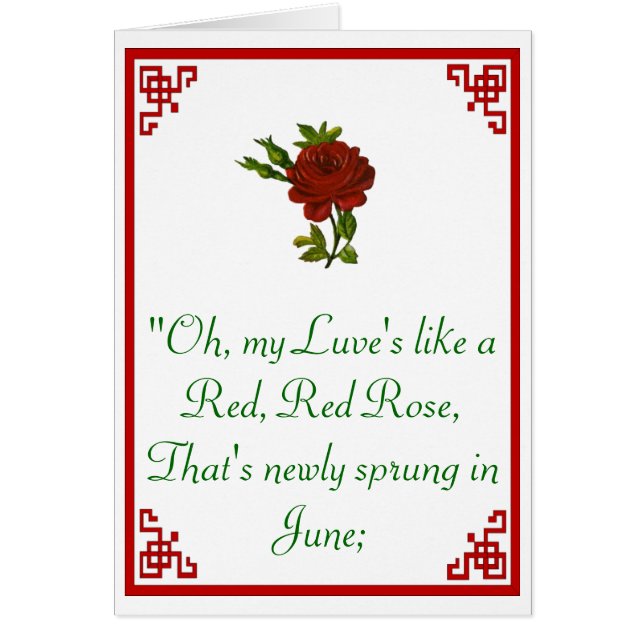 Carte de rose rouge et rouge (Devant)
