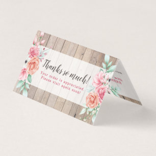 Carte de roses de la ferme rustique en bois de cam
