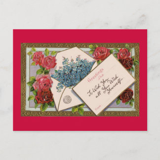 Carte de Roses rouges romantiques de la Saint-Vale