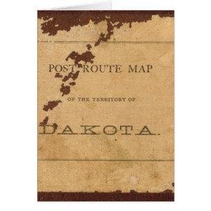 Carte de route postale du territoire du Dakota