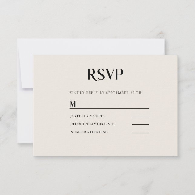Carte de RSVP de mariage simple moderne (Devant)