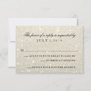 Carte de RSVP - or blanc Glit ouvrier