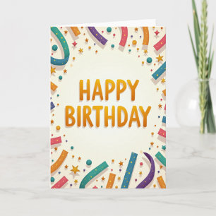 Carte de rubans floraux d'anniversaire