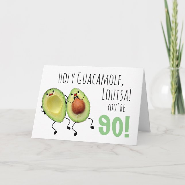 Carte de Saint-Guacamole personnalisée 90e anniver (Devant)