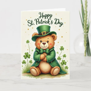 Carte de Saint-Patrick à paillettes dorées