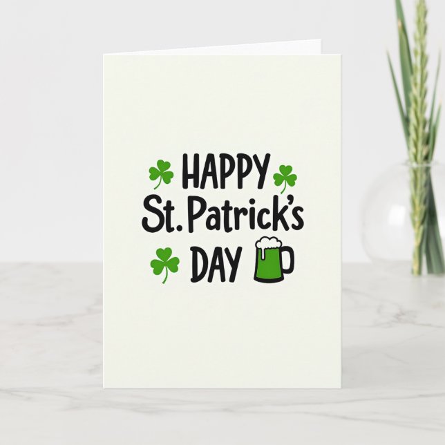 Carte de Saint-Patrick aux Trèfles Verts (Devant)