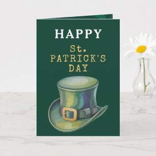 Carte de Saint-Patrick Chapeau de Lutin Joyeux