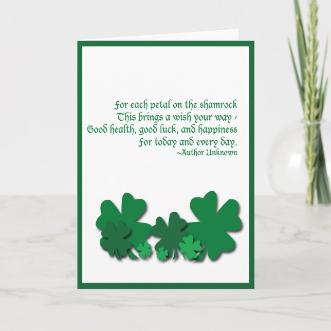 Carte de Saint Patrick pour la bénédiction des sha (Devant)