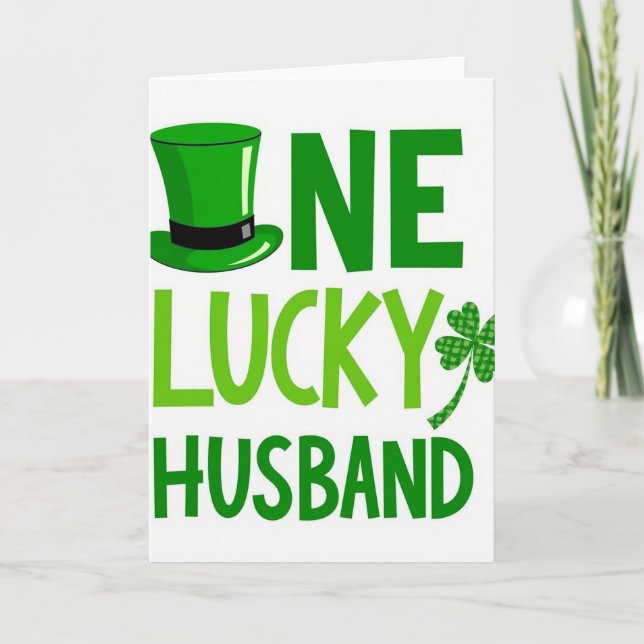 Carte de Saint-Patrick pour un mari chanceux (Devant)