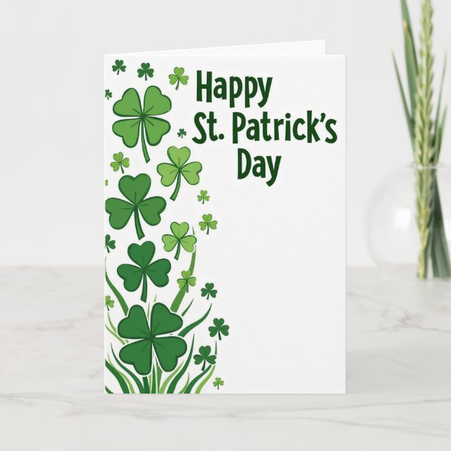 Carte de Saint-Patrick Shamrock verte (Devant)