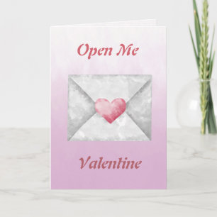 Carte de Saint-Valentin à l'aquarelle Open Me
