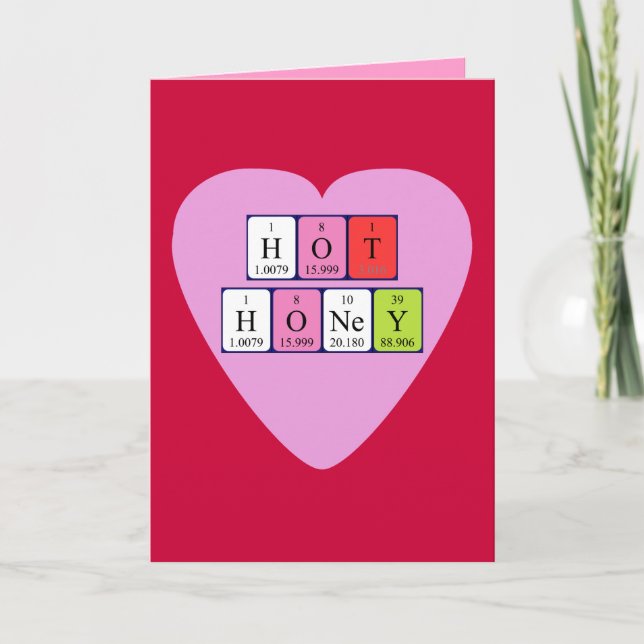 Carte de Saint-Valentin à table périodique Hot Hon (Devant)