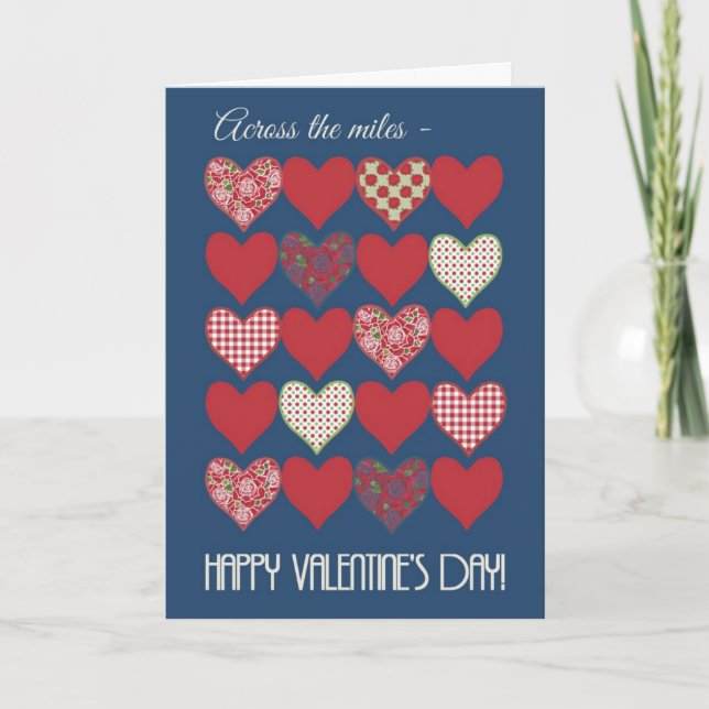 Carte de Saint Valentin 'Across the Miles', Coeurs (Devant)