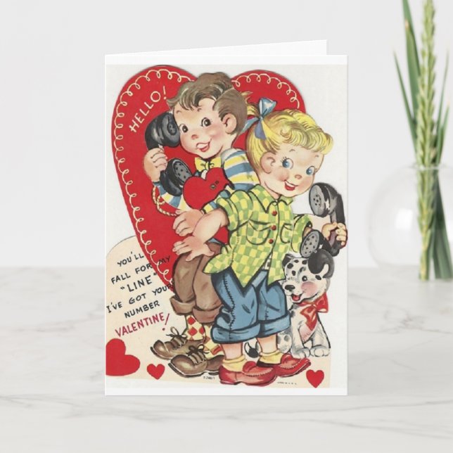 Carte de Saint-Valentin Ado rétros (Devant)