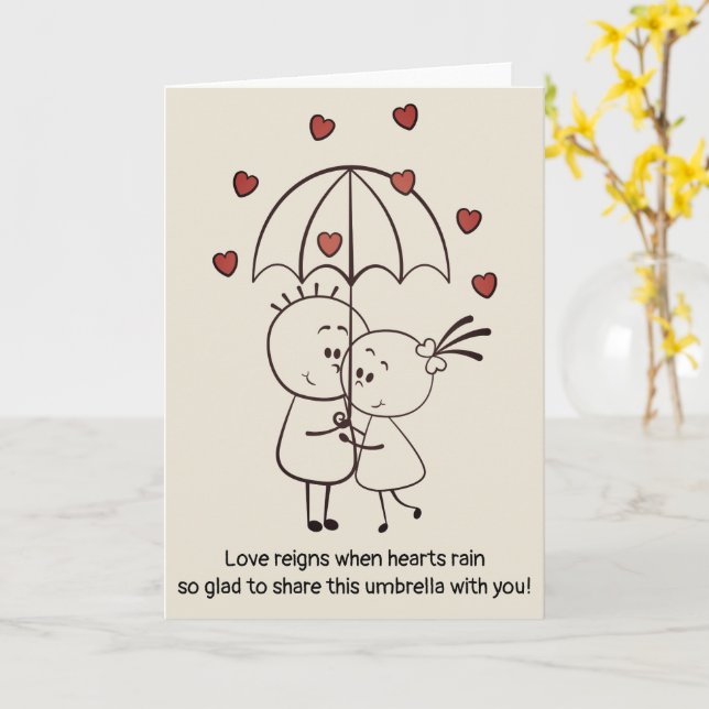 Carte de Saint-Valentin Anniversaire Mignonne Amus (Fleur jaune)